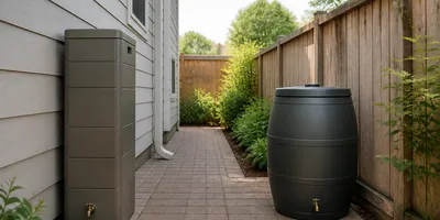 Slimline vs. Round Rain Barrels for Narrow Side Yards